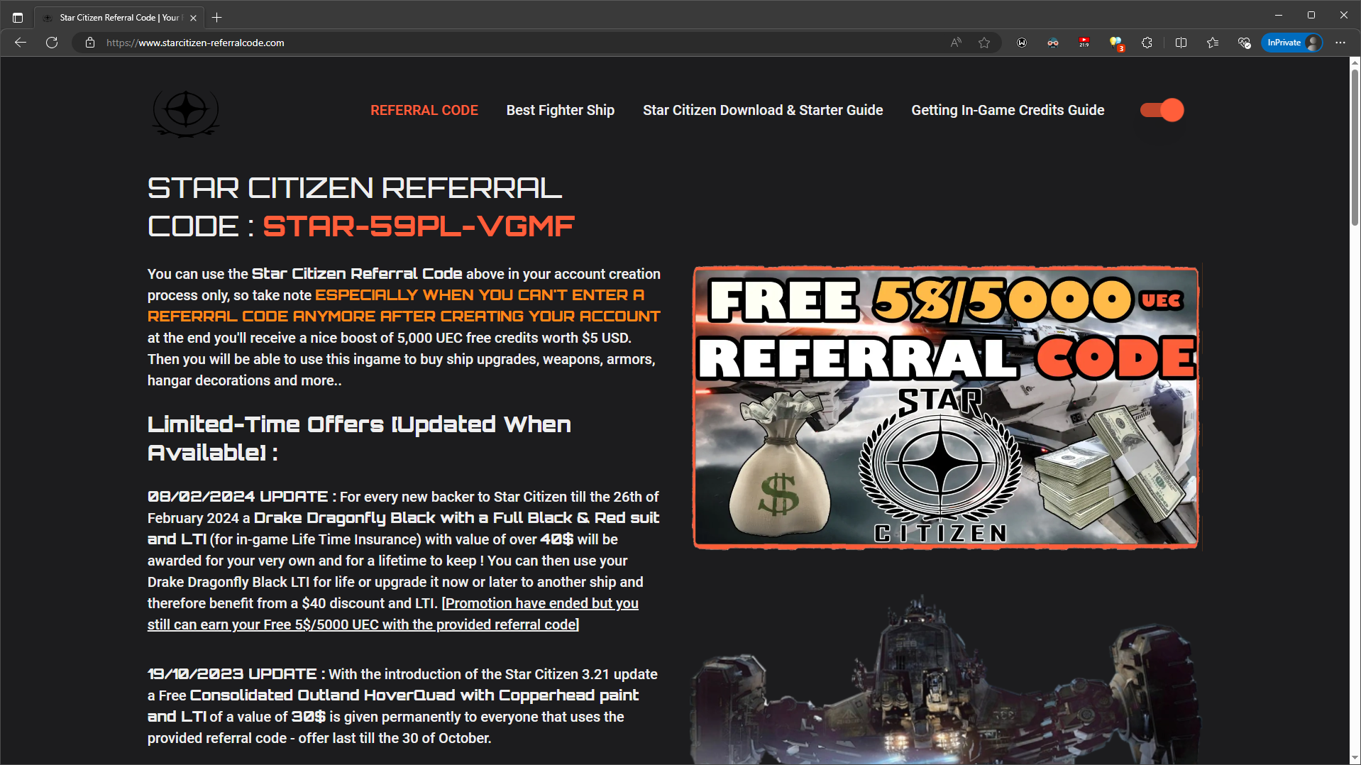 Star Citizen Referral Code thumbnail